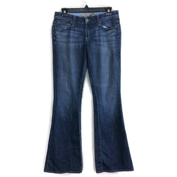 Paige Denim - Paige Womens Flare Leg Jeans Sz 27 Low Rise Bell Canyon Bell Bottoms Medium Wash